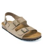 Carlos taupe fluwelen leren sandalen