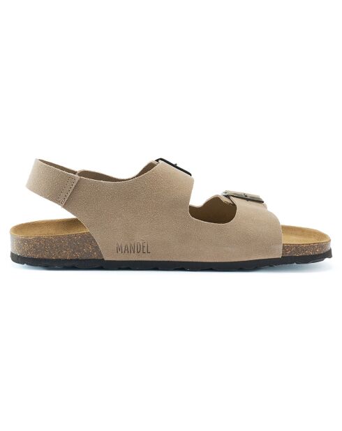 Carlos taupe fluwelen leren sandalen