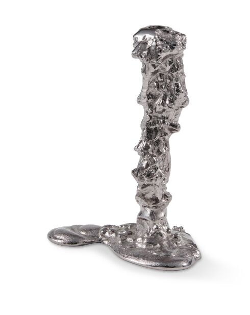 Bougeoir goutte à goutte en nickel gris foncé L - 11x18x25 cm