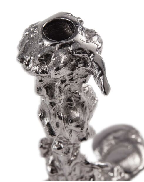 Bougeoir goutte à goutte en nickel gris foncé L - 11x18x25 cm