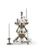 Bougeoir goutte à goutte en nickel gris foncé L - 11x18x25 cm