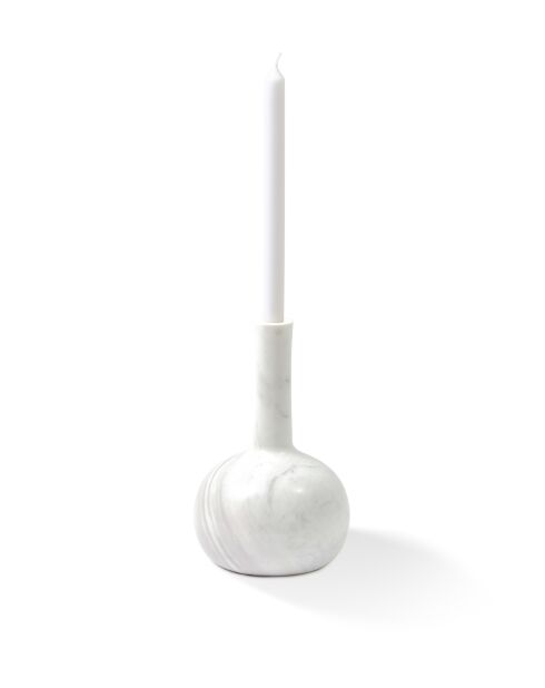 Bougeoir cloche blanc - D16xH25 cm