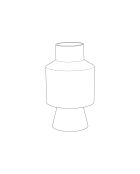 Vase Objet blanc et doré S - D19.5xH34 cm