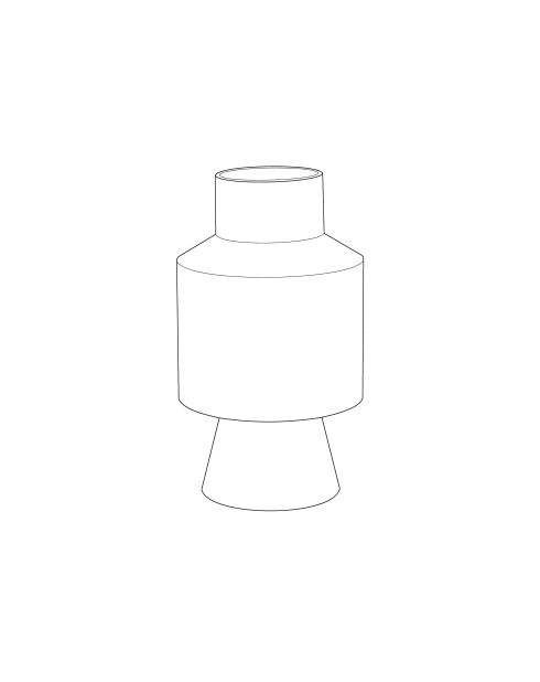 Vase Objet blanc et doré S - D19.5xH34 cm