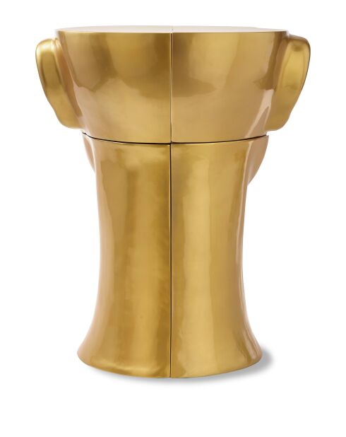 Statue Tête gauche en bas dorée - 41x33x79 cm