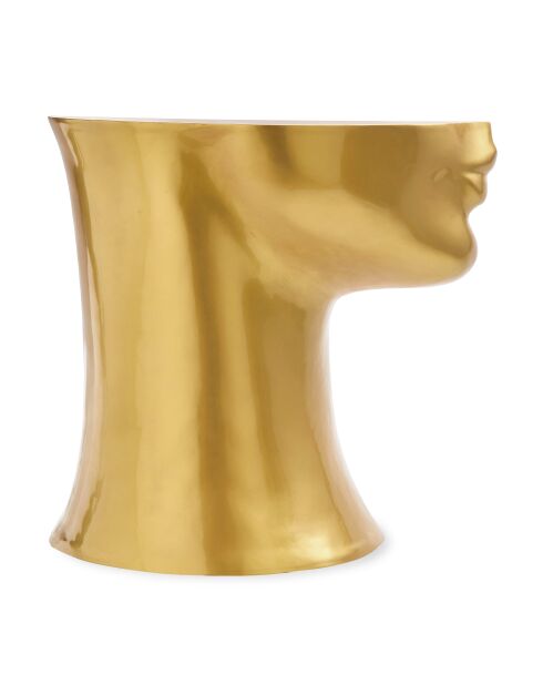 Statue Tête gauche en bas dorée - 41x33x79 cm