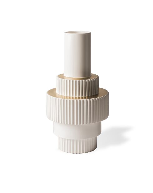 Vase Gear blanc L - D24xH46 cm