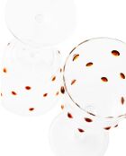 2 Verres à vin à boutons ambrés jaunes - D8.5xH20 cm