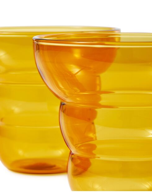 2 gobelets Mizu Kiri jaunes - D10xH9 cm