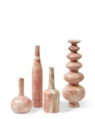 Bougeoir bouteille longue rose - D8.5xH47 cm