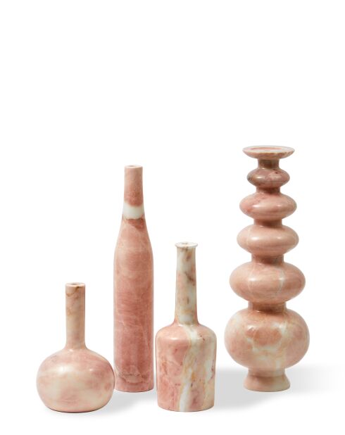 Bougeoir bouteille longue rose - D8.5xH47 cm