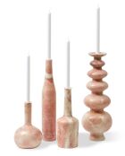 Bougeoir bouteille longue rose - D8.5xH47 cm