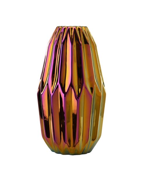 Olieachtige plissévaas M - D17xH33 cm