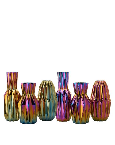 Olieachtige plissévaas M - D17xH33 cm