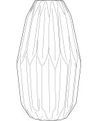 Vase plis huileux M - D17xH33 cm