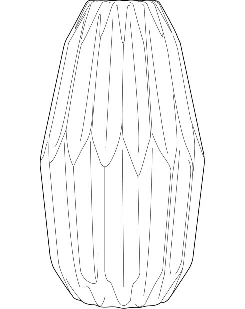 Olieachtige plissévaas M - D17xH33 cm