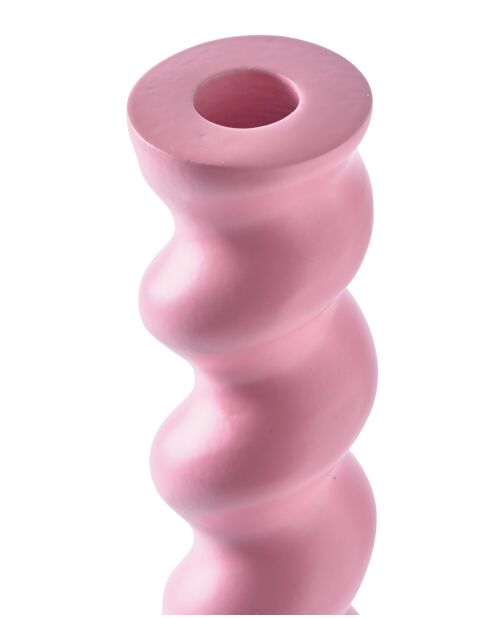 Portavelas Twister rosa claro XL - D16x H49 cm