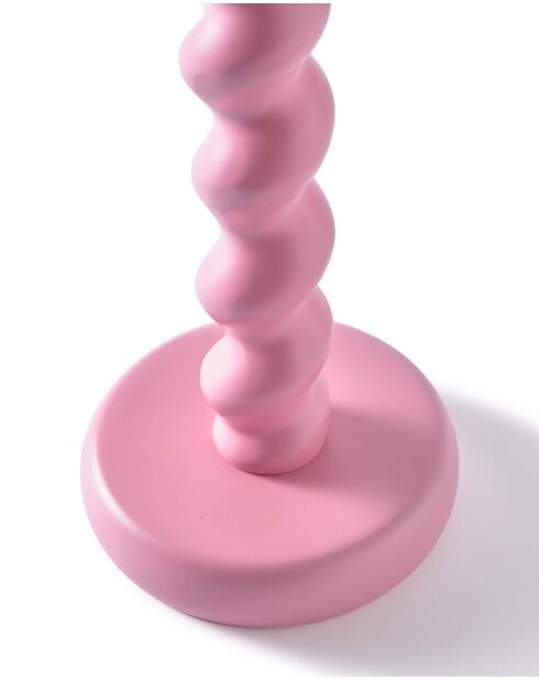 Portavelas Twister rosa claro XL - D16x H49 cm