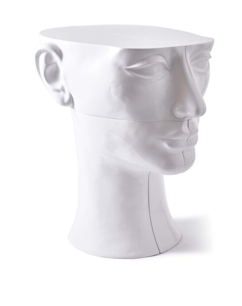 Statue Tête gauche en bas blanche - 41x33x79 cm