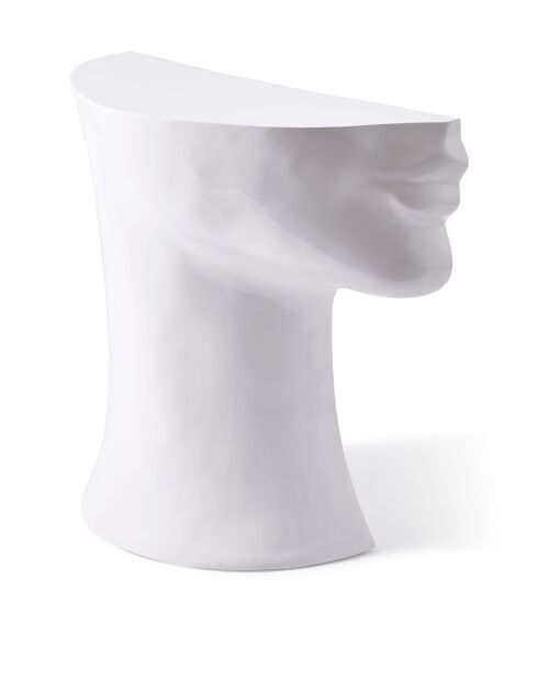 Statue Tête gauche en bas blanche - 41x33x79 cm