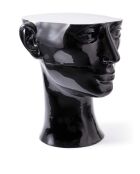 Statue Tête droite haut noire - 56x46 x40 cm