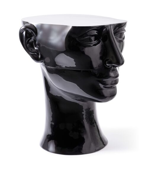 Statue Tête droite haut noire - 56x46 x40 cm