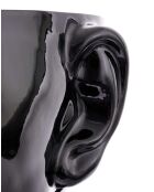 Statue Tête droite haut noire - 56x46 x40 cm