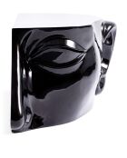 Statue Tête droite haut noire - 56x46 x40 cm