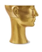 Statue Tête gauche haut dorée - 56x46x40 cm