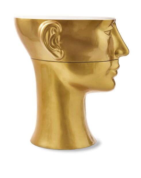 Statue Tête gauche haut dorée - 56x46x40 cm