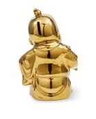 Decoratief object Grappige spaarpot met gouden krijger - L18,9x14xH25 cm