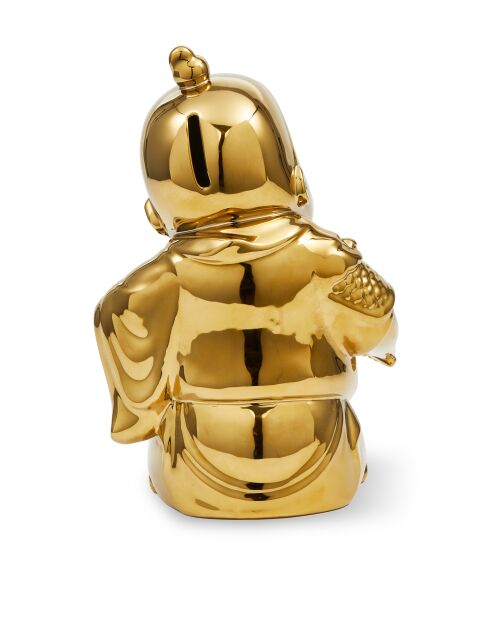 Decoratief object Grappige spaarpot met gouden krijger - L18,9x14xH25 cm