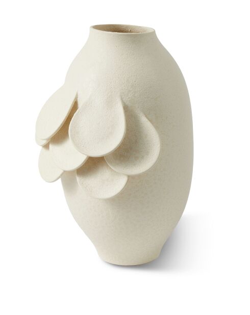 Vase beige en quillie M - D25xH45 cm