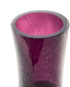 Vase boule en verre craquelé violet foncé L - D33.8xH50 cm