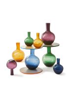 Vase boule en verre craquelé violet foncé L - D33.8xH50 cm