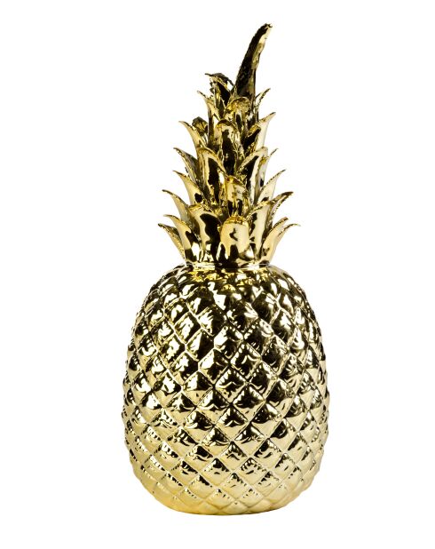 Decoratief object met gouden ananas - 14,2x14,2x30 cm