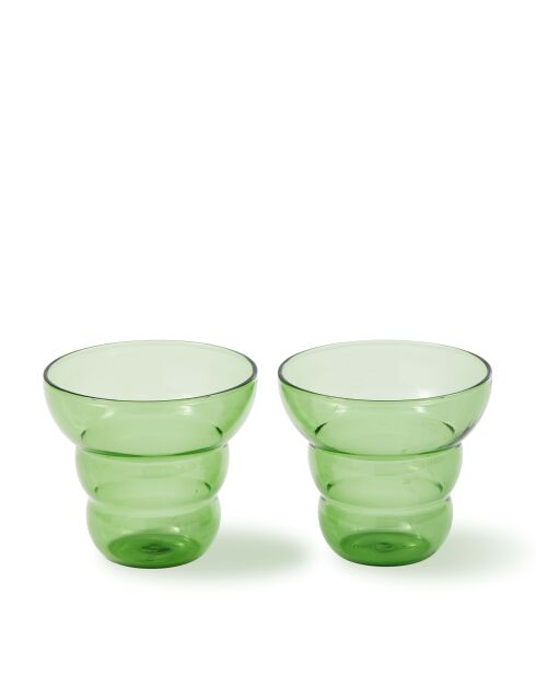 2 gobelets Mizu Kiri verts - D10xH9 cm