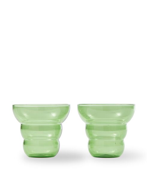 2 gobelets Mizu Kiri verts - D10xH9 cm