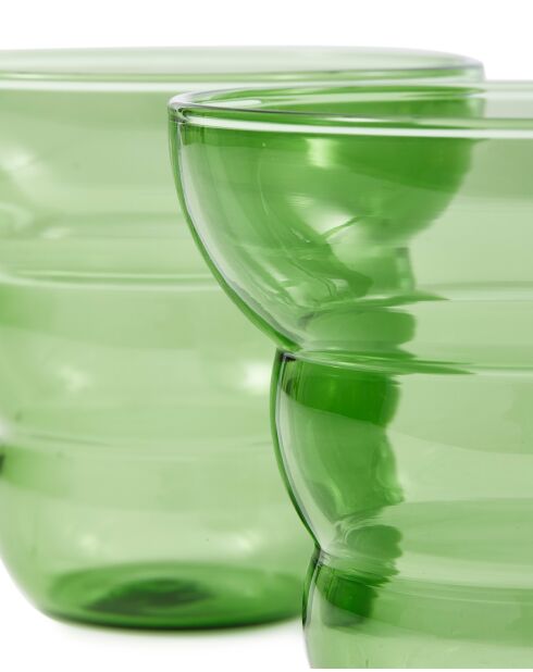 2 gobelets Mizu Kiri verts - D10xH9 cm