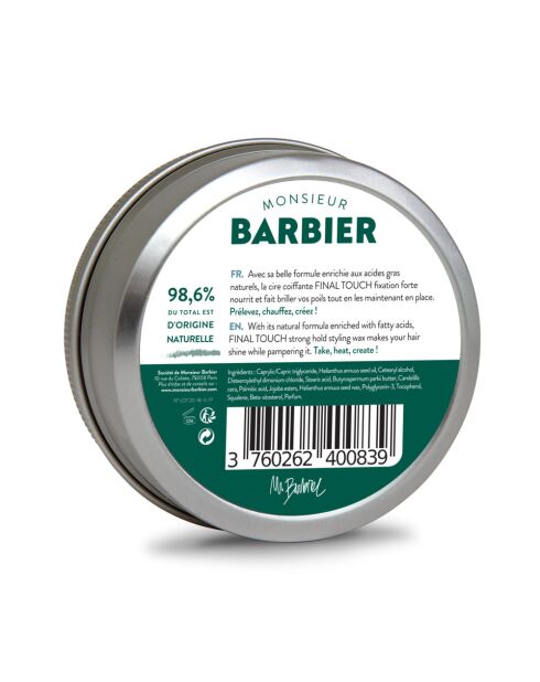 Final Touch - Cire coiffante barbe & cheveux - 75 ml