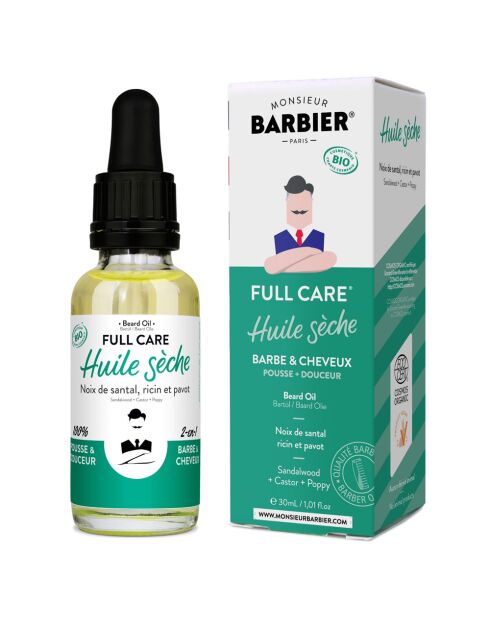 Full Care - Olio secco per barba e capelli - 30 ml