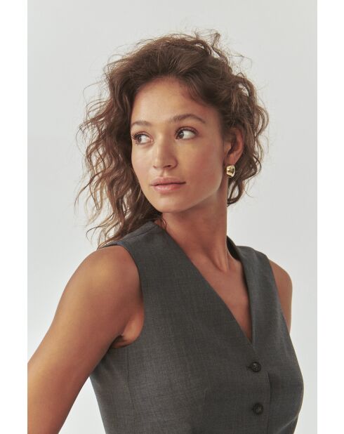 Graue Melange-Weste Ronita 1