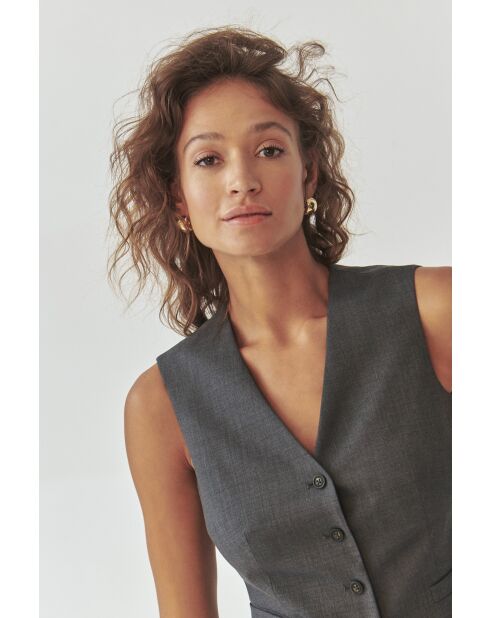 Graue Melange-Weste Ronita 1