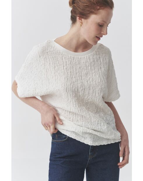 Aviva gebreide blouse gebroken wit