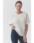 Aviva gebreide blouse gebroken wit