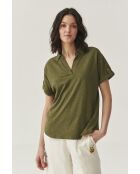 Khakifarbene Strickbluse Ambrila