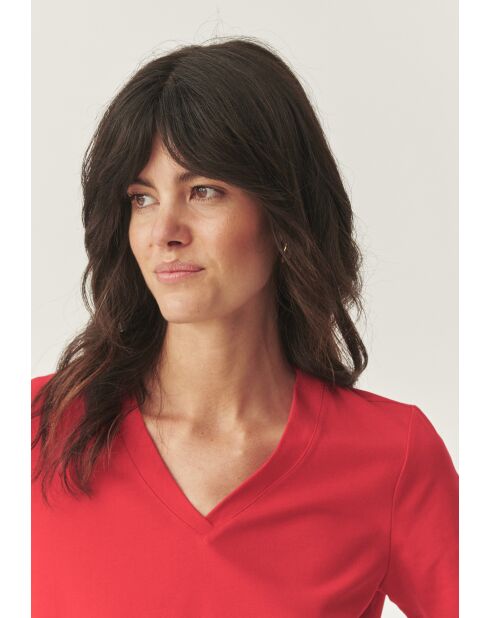 Ribi intensive rode gebreide blouse