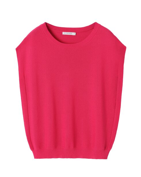 Fuchsiafarbene Strickbluse Noa