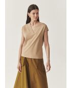 Beige gebreide blouse Navix