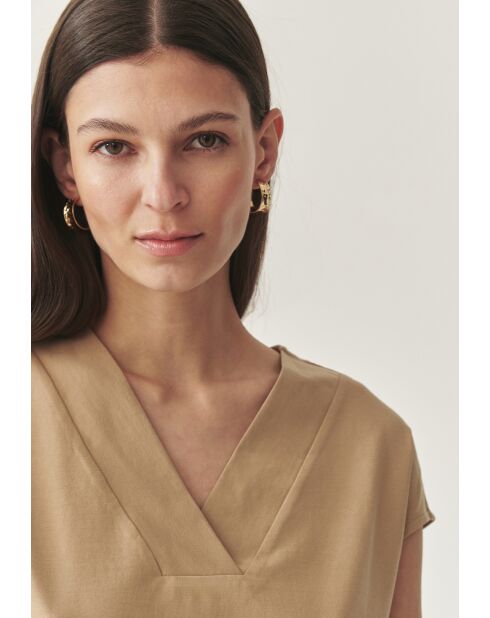 Beige gebreide blouse Navix